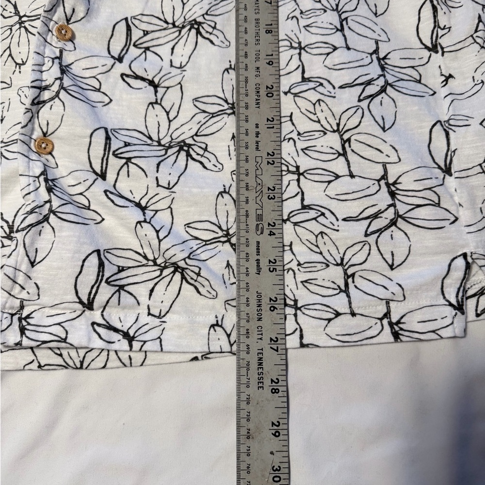 Report Collection White and Black Floral Button Down Shirt - Picture 5 of 7